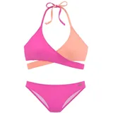 BENCH Triangel-Bikini Damen Orange/Pink 38 Cup C/D