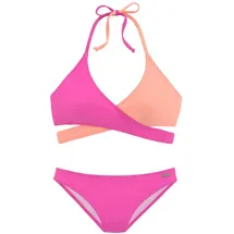 BENCH Triangel-Bikini Damen Orange/Pink 38 Cup C/D