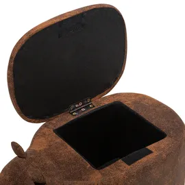 Beliani Tierhocker mit Stauraum Kunstleder 60 x 35 x 32 cm Braun