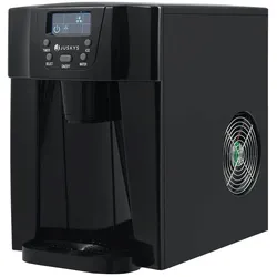 Juskys Eiswürfelmaschine PIM200L – 2 Eiswürfelgrößen, Timer – Elektrischer Eiswürfelbereiter Schwarz