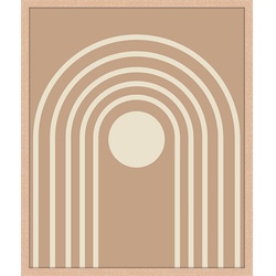 ANY IMAGE Digitaldruck »Beige Regenbogen«, Rahmen: Buchenholz, natur - braun