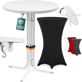 CASARIA Stehtisch Ø 70 x 110 cm Schwarz/Weiß klappbar