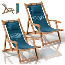 Juskys Sonnenliege Tavira 110 x 60 x 110 cm petrol 2 St.