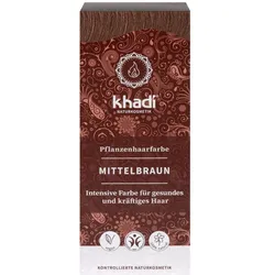Khadi Pflanzenhaarfarbe Mittelbraun 100 g