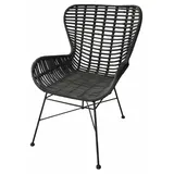SIT Stuhl »RATTAN«, BxHxT: 60 x 88 x 70 cm, rattan/metall - schwarz