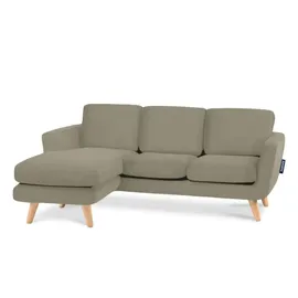 Konsimo Eckcouch Velours 2-Sitzer Beige