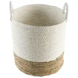 wohnfreuden Aufbewahrungskorb Korb Mendong aus Seegras und Kunstfaser Weiß verschiedene Größen 45 cm x 38 cm x 45 cm