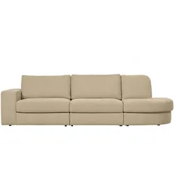 Sofa Family aus Webstoff Rechts, Sand