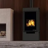 HS Flamingo Deluxe Singa Kaminofen Schwarz 9 kW Holzofen Holzkamin Ofen Kamin