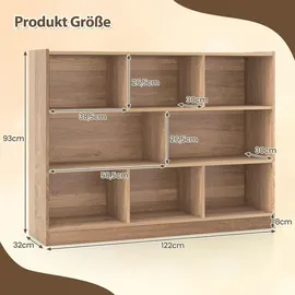 Costway Bücherregal 122 x 32 x 93 cm Beige