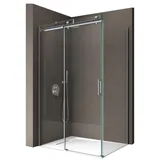 SoGood Doporro Duschkabine Ravenna17 75x120x195cm Duschabtrennung mit Schiebetür inkl. 4cm flacher Duschtasse in Weiß ESG-Sicherheitsglas Klarglas inkl.