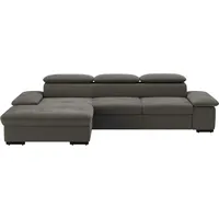 sit&more Ecksofa »Alcudia L-Form«, wahlweise mit Bettfunktion, grau