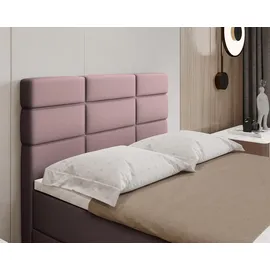 panda möbel Boxspringbett 120x200, mit Bettkasten, Rosa, Matratze und Topper, Einzelbett, REVE, Panda Möbel - Rosa