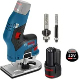 Bosch Akku-Kantenfräse GKF 12V-8 / 1x 2,0 Ah Akkuinkl. 2x Fräser