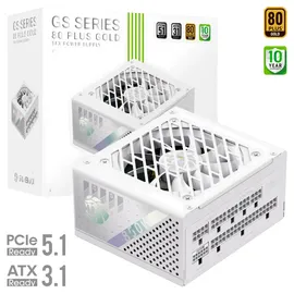 gamemax GS 850G WH SFX Netzteil PC 850W, Vollmodular, 80 Plus Gold, Hochwertige Japanische Kondensatoren, FDB Lüfter, APFC+LLC+DC-DC, 9 Schutzfunktionen, 5 Jahre Garantie