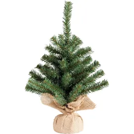Everlands Künstlicher Weihnachtsbaum im Jutesack grün 35 cm