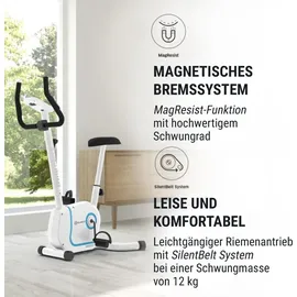 Klarfit Myon Cycle Heimtrainer 12kg Schwungmasse, SmartCardio Studio weiß