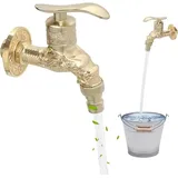 Lntyq - Wasserhahn aus antikem Messing: Vintage-Wasserhahn für den Garten im Freien, Zinklegierung, Kupferventil, geprägtes Design, verdeckter