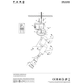 FARO Orleans 2-Licht 12 cm zylinderförmig Chrom