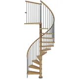 DOLLE Spindeltreppe Winnipeg 246-270 cm Eiche geölt/Metall grau