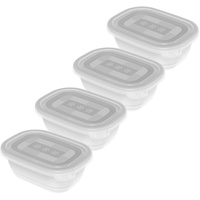 Rotho Freeze 4er-Set Gefrierboxen 0.5l mit Deckel, Kunststoff (PP) BPA-frei, transparent, 4 x 0.5l (15.5 x 11.0 x 10.5 cm)