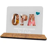 codiarts. Foto Geschenk Acryl Glas Bild personalisierbar mit eigenem Foto und Text, DIN A4 oder A5, optional mit Sockel als Fotogeschenk für Opa (004 OPA)