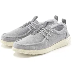 Sneaker JOHN DEVIN, Herren, Gr. 44, grau (hellgrau), Obermaterial: 100% Textilmaterial. Futter: 100% Textilmaterial. Decksohle: 100% Textilmaterial. Laufsohle: 100% Synthetik, unifarben, meliert, casual, Schuhe, Sneaker, Freizeitschuh, Halbschuh, Slipper VEGAN