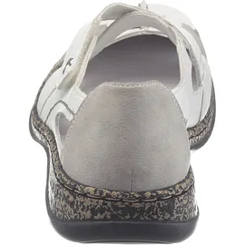 Rieker 46367, Damen Geschlossene Ballerinas, Weiß (Weiss/Grey), 42 EU (8 UK)