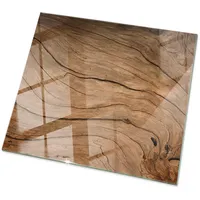 Tulup Tischplatte Braun, Hellbraun, Glas 50x50x0.4 cm Esszimmer, Tische,