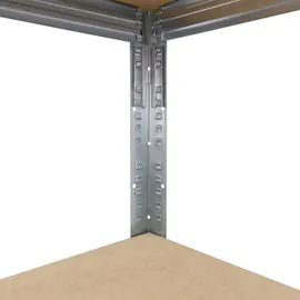 shelfplaza Schwerlastregal Metall 155x60x45 cm Silber 4 Böden 200 kg Traglast pro Boden