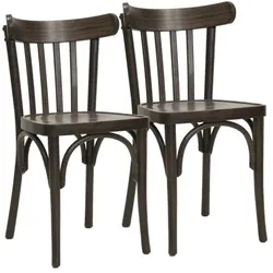 METRO PROFESSIONAL Restaurantstuhl Bistro 2er Set, Buchenholz, walnussbraun