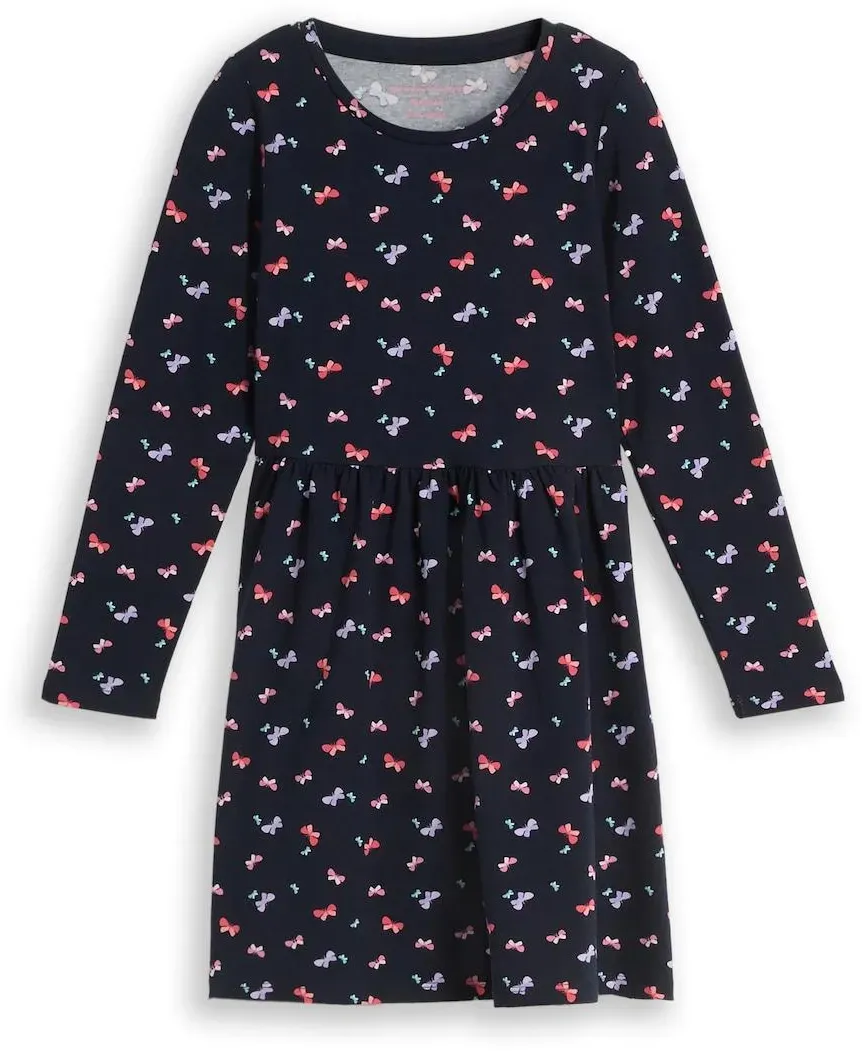 TOM TAILOR Mädchen Mini-Kleid mit Muster, blau, Gemustert, Gr. 92/98