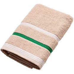 Benetton - Handtuch 50 x 90 cm, 100 % beige Baumwolle mit neutralen Streifen