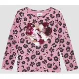 s.Oliver Loose-Fit-Longsleeve mit All-Over-Print und Wendepailletten rosa 140 - 140