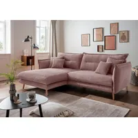 INOSIGN Ecksofa Lazio, zwei verschiedene Fußfarben wählbar rosa