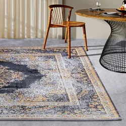 Outdoorteppich »Martha«, rechteckig, 3 mm Höhe, Outdoor, Flachgewebe, wetterfest, Balkon, Garten, Klassisch, Terrasse, 52343709-0 Anthrazit,Gold 3 mm