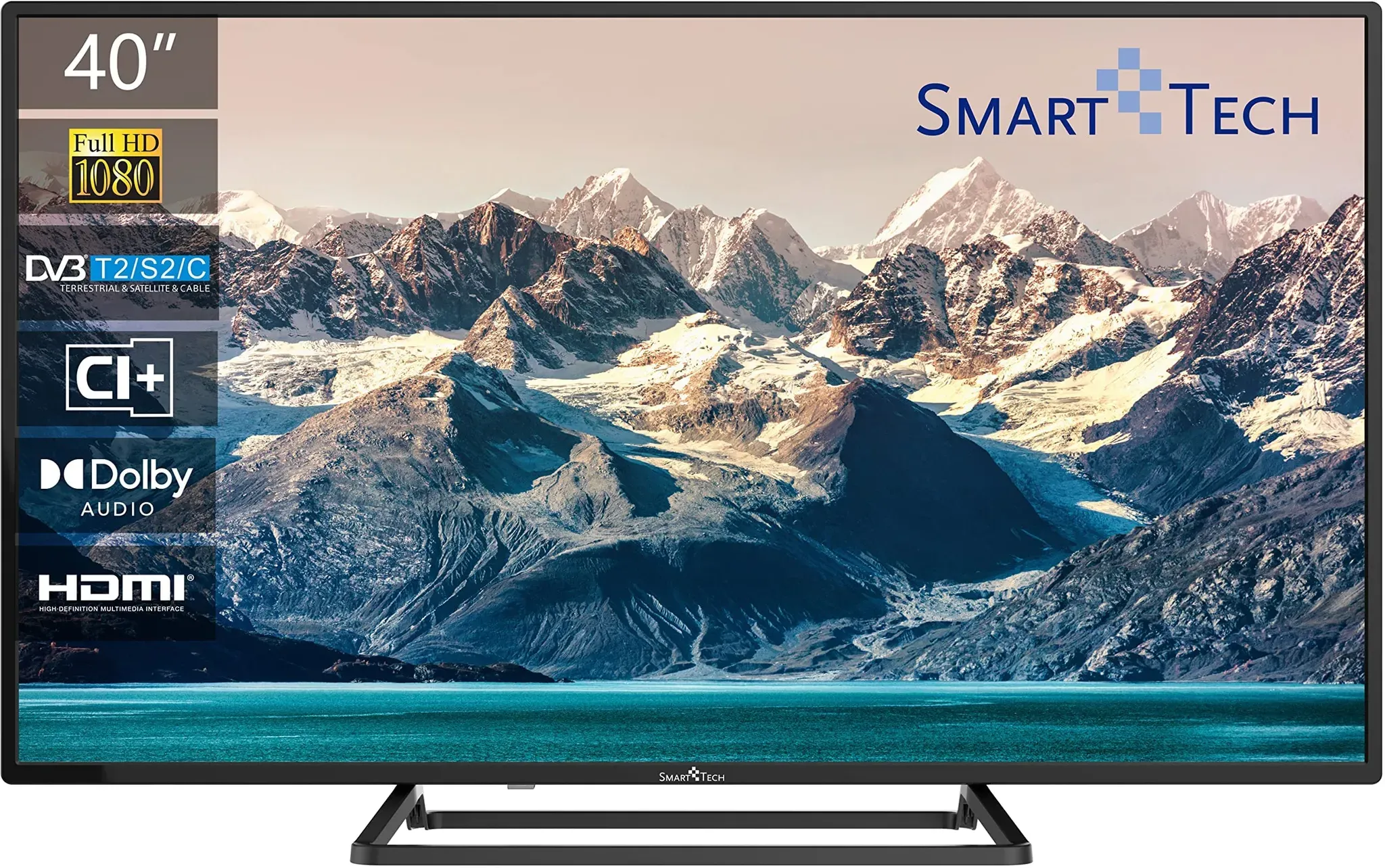 SMART TECH HD LED TV 40 Inch (101 cm) 40FN10T3, Triple Tuner, Dolby Audio, H.264, 3 x HDMI, 2 x USB, Black