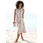 Beachtime Sommerkleid Beige Blumen 42