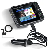 DAB/DAB+ Adapter für Auto - 2,4 Zoll LCD Display mit FM-Sender & Bluetooth für Autoradio - AUX-Eingang & TF-Karten MP3-Player - Autoscan & Service-Following Funktion
