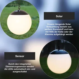 Star Trading LED Solar Kugelleuchte Kunststoff, Metall Ø 20 cm 1 Stück weiß