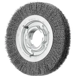 Rundbürste breit ungezopft RBU Ø200x38xvariable Bohrung Stahl-Draht-Ø0,30 Schleifbock