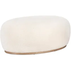 Pouf Blerina aus Woll-Stoff, Weiß