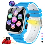 Smartwatch Kinder 26 Spiele, Telefon, Schrittzähler, Kalorien -SOS Smartwatch für Kinder Jungen Mädchen HD-Kamera, Musik-Player, Video, Stoppuhr, 3-12-jährige Kinder Weihnachten Geburtstagsgeschenke