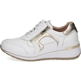 CAPRICE Damen 9-23300-44 Sneaker, White Lt Gold, 40 EU Weit