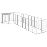 vidaXL Hundezwinger 2,2 m x 5,5 m x 1,1 m Stahl Silber