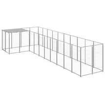 vidaXL Hundezwinger 2,2 m x 5,5 m x 1,1 m Stahl Silber