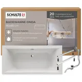 Schulte Onda Badewanne 80 x 180 cm (Komplett-Set, inkl. Fußgestell und Ablauf)