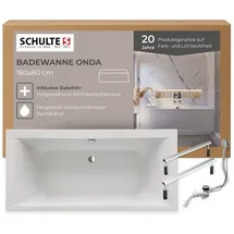 Schulte Onda Badewanne 80 x 180 cm (Komplett-Set, inkl. Fußgestell und Ablauf)