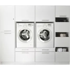 Respekta Clara Waschmaschinenschrank 234,8 x 200 x 67,6 cm Weiß Holz/Kunststoff/Metall/Spanplatte