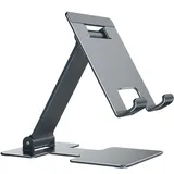 yootech Universal-Handy- und Tablet-Ständer aus Aluminium, Handy-Ständer Faltbar, Handyhalterung für iPhone 16 15 14/Galaxy/Xiaomi, für iPad/Galaxy/Google 8.3-11" Tablets und alle Smartphones-Silber